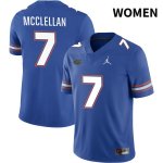 Women's Florida Gators #7 Chris McClellan NCAA Jordan Brand Royal NIL 2022 Authentic Stitched College Football Jersey DOW2362NK